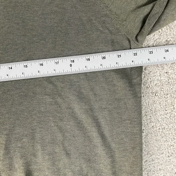 SuitSupply Sweater Mens XL Army Green Silk Cotton Knit Crew Neck Lightweight - Picture 4 of 8